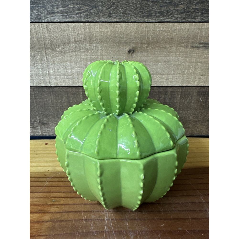 Cactus Candy Jar Trinket Dish 6” Tall
